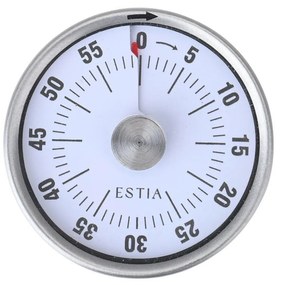 Estia Χρονόμετρο Κουζίνας Αναλογικό 60 Λεπτών Με Μαγνήτη Inox