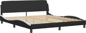 vidaXL Πλαίσιο Κρεβατιού Dover Μαύρο/Λευκό 180x200εκ.Συνθ. Δέρμα