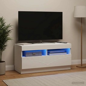 vidaXL Ντουλάπα LED Τηλεόρασης Λευκό Επεξεργασμένο Ξύλο