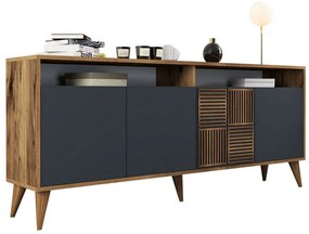 Μπουφές HM9431.01 180x35x78.6cm Walnut-Anthracite Μελαμίνη