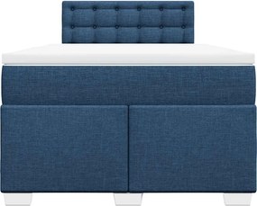 vidaXL Κρεβάτι Boxspring με Στρώμα Μπλε 120x190 εκ. Υφασμάτινο