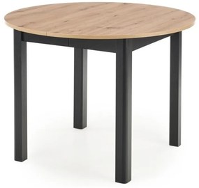 Τραπέζι Houston 961, Artisan βελανιδιά, Μαύρο, 76cm, 29 kg, Επιμήκυνση, Φυσικό ξύλο καπλαμά, Ινοσανίδες μέσης πυκνότητας | Epipla1.gr