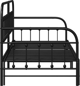 vidaXL Σκελετός κρεβατιού ημέρας Μαύρο 90 x 190 cm