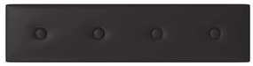 Πάνελ Τοίχου 12 τεμ. Μαύρα 60x15 εκ. 1,08 μ² Συνθετικό Δέρμα - Μαύρο