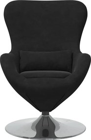 vidaXL Κάθισμα-αυγό Μαύρο Βελούδο
