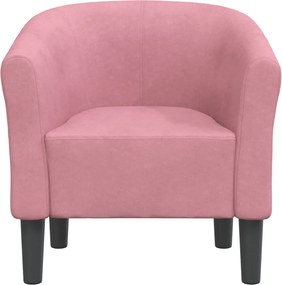 vidaXL Πολυθρόνα Μπάρελ Ροζ Βελούδινη