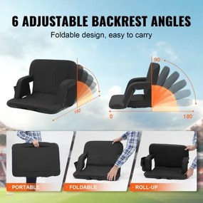 VEVOR 2 Pack Back Support Stadium Seat Wide Portable Reclining Bleacher Chair