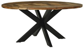 vidaXL Τραπεζαρία Μαύρη δρυς 160 x 160 x 76 cm Μασίφ ξύλο ακακίας