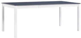 vidaXL Τραπεζαρία Λευκή / Γκρι 180 x 90 x 73 εκ. από Ξύλο Πεύκου