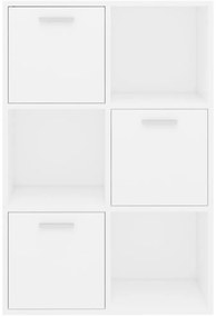 vidaXL Ραφιέρα με Ντουλάπια Λευκή 60 x 29,5 x 90 εκ. από Επεξ. Ξύλο