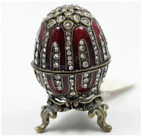 Διακοσμητικό Κουτάκι Μινιατούρα Αυγό Κόκκινο Με Σμάλτο &amp; Στρας Royal Art 7εκ. BOS9019RD