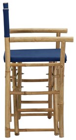 Καρέκλες Σκηνοθέτη Πτυσσόμενες 2 τεμ. Μπλε από Μπαμπού / Ύφασμα - Μπλε