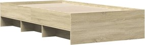 vidaXL Πλαίσιο Κρεβατιού Χωρ. Στρώμα Sonoma Δρυς 75x190εκ Επεξ. Ξύλο