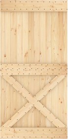 vidaXL Συρόμενη Πόρτα Φυσικό και Λευκό 100 x 210 cm