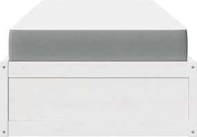 vidaXL Κρεβάτι με Στρώμα Λευκό 90x200 εκ Μασίφ Ξύλο Πεύκου