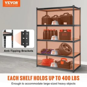 VEVOR Storage Shelving Unit Garage Storage Rack 5-Tier Adjustable 2000 lbs Load