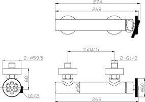 Karag Inna 23504 Cromo - Μπαταρία ντους