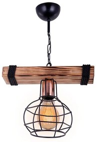 Ceiling light PWL-1033 E27 walnut-black 28.5x15x50cm 28.5x15x50 εκ.