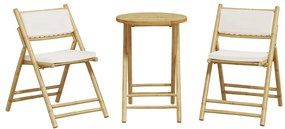 vidaXL Σετ Bistro Πτυσσόμενο 3 τεμ. από Μπαμπού με Μαξιλάρια