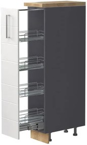 Επιδαπέδιο ντουλάπι ψηλό Hudson K14-30-1KZ-Γκρι - Λευκό