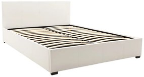 Κρεβάτι Norse pakoworld  pu λευκό με αποθηκευτικό χώρο 160x200εκ