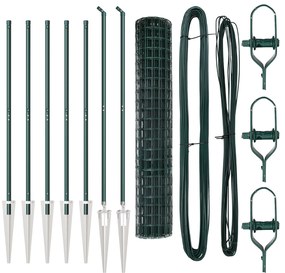 vidaXL Euro Fence με 7 στήλες Σπυρίδων 1.6x10 μ Γαλβανισμένος Χάλυβας Πράσινος