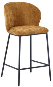 Σκαμπό μπαρ Karg pakoworld camel  ύφασμα-πόδι μαύρο μέταλλο 49x46x93εκ