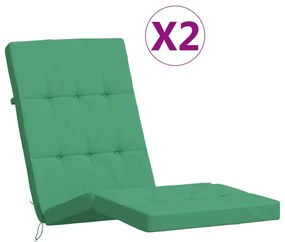 vidaXL Μαξιλάρια Ξαπλώστρας 2 τεμ. Πράσινα από Ύφασμα Oxford