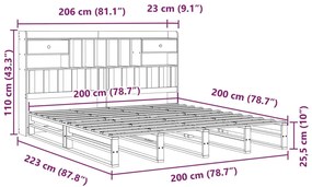 ΚΡΕΒΑΤΙ ΒΙΒΛΙΟΘΗΚΗ ΧΩΡΙΣ ΣΤΡΩΜΑ 200X200 ΕΚ ΜΑΣΙΦ ΞΥΛΟ ΠΕΥΚΟΥ 3323972