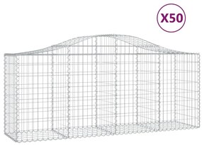 vidaXL Συρματοκιβώτια Τοξωτά 50 τεμ. 200x50x80/100 εκ. Γαλβαν. Ατσάλι