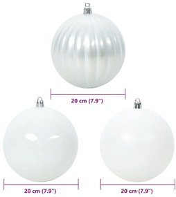 vidaXL Σέτ Χριστουγεννιάτικων Μπαλών XXL 4 pcs Λευκό Πλαστικό