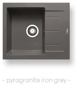 Pyramis Νεροχύτης Pyragranite Alazia 59x50 1b 1d Iron Grey