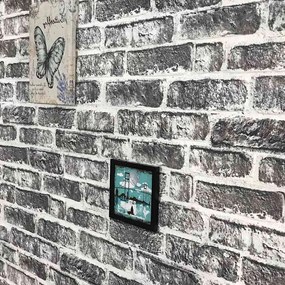 vidaXL Πάνελ Τοίχου 3D 10 τεμ. Σχέδιο Τούβλα Σκούρο Γκρι EPS