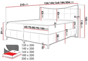 Επενδυμένο κρεβάτι Nova-Gkri Anoixto-120 x 200