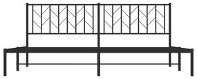 vidaXL Πλαίσιο Κρεβατιού με Κεφαλάρι Μαύρο 200 x 200 εκ. Μεταλλικό