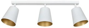Σποτ Φωτιστικό Οροφής 3xE27 Ατσάλι PRISM Made in Poland Emibig-407/3-Λευκό-Χρυσό 407/3