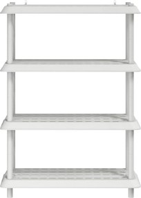 vidaXL Μονάδα Ραφιού 4 επίπεδα 100 x 40 x 136,5 εκ PP Λευκό