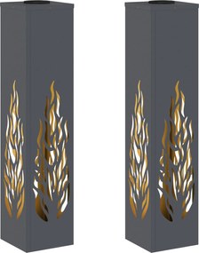 vidaXL Ηλιακό LED Φως Δρόμου 2 pcs Ανθρακί Κρύο Ρολαρισμένο Χάλυβα