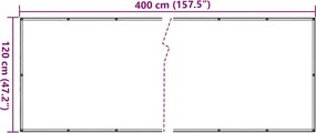 vidaXL Περίφραξη Μπαλκονιού Προστατευτική Ανθρακί 400x120 εκ. από PVC