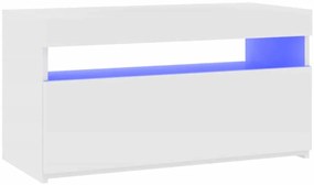 vidaXL Έπιπλο Τηλεόρασης με LED Λευκό 75 x 35 x 40 εκ.