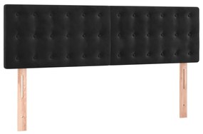 vidaXL Κρεβάτι Boxspring με Στρώμα Μαύρο 140x190 εκ. Βελούδινο