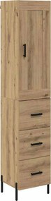 vidaXL Highboard Artisan Oak 34,5 x 34 x 180 εκ. Επεξεργασμένο ξύλο