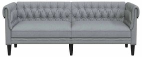 vidaXL Καναπές Chesterfield Ανοιχτό γκρι 201.5 x 74.5 x 74.5 εκατοστά