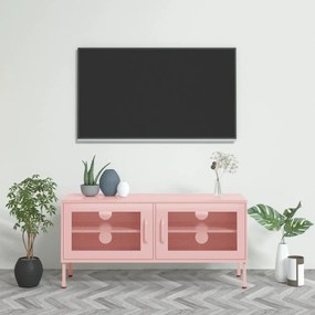 Έπιπλο Τηλεόρασης Ροζ 105x35x50 εκ. από Ατσάλι - Ροζ