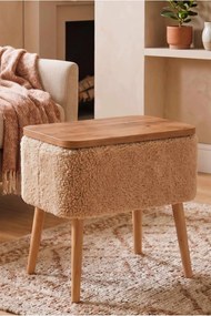 Κομοδίνο Μπεζ / Φυσικό MIVANAL 60x30x55