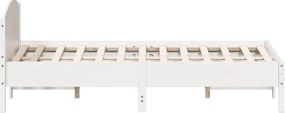 vidaXL Σκελετός Κρεβ. Χωρίς Στρώμα Λευκό 140x200 εκ Μασίφ Πεύκο