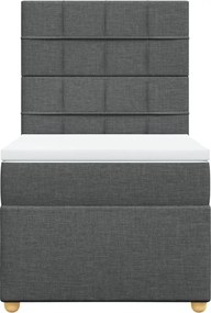vidaXL Κρεβάτι Boxspring με Στρώμα Σκούρο Γκρι 80x200 εκ. Υφασμάτινο