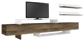 Έπιπλο τηλεόρασης Nirvana Megapap χρώμα καρυδί - λευκό 180x31,3x41,7εκ.