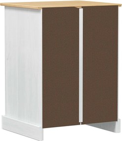 vidaXL Ηχοσύστημα ντουλάπι Λευκό 60 x 50 x 82 εκ Στερεά ξυλεία πεύκου