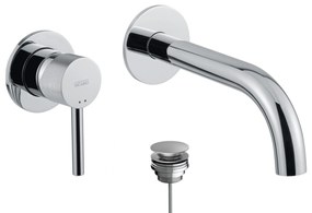 Armando Vicario Industrial Chrome Μπαταρία Νιπτήρος Εντοιχισμού 2 Οπών+Βαλβίδα clic-clac 512045-100 R0338-100